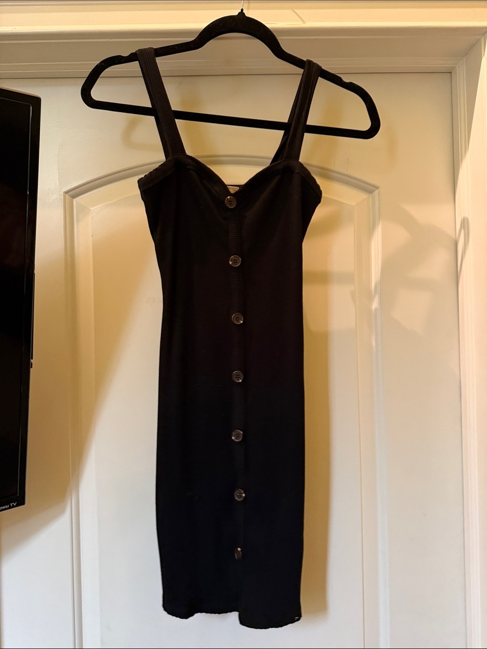 Black Button Bodycon Dress